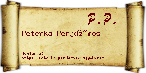 Peterka Perjámos névjegykártya